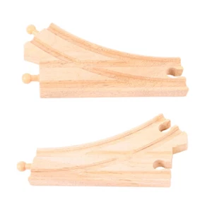 Bigjigs Schiene Holz gebogene Weichen (2er Pack) Zug Schiene Erweiterung Spielset Pack - Bild 1 von 4