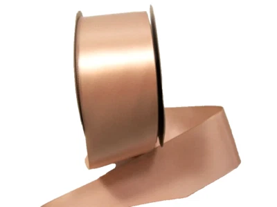 Beige Tan Single Face Satin Ribbon 2 1/4 inches wide x 8 yards Polyester B6 - Image 1 of 4