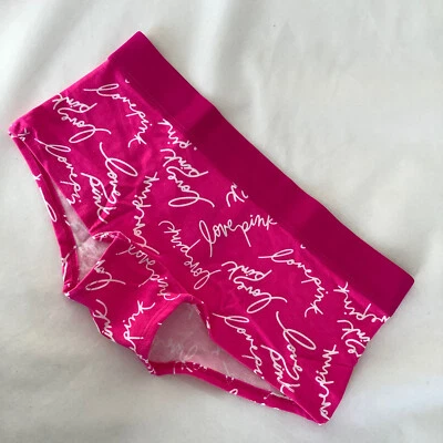 Victoria's Secret PINK Hot Pink Print Boyshorts Boxer Briefs - Size S - BNWT — 第 1/4 张图片