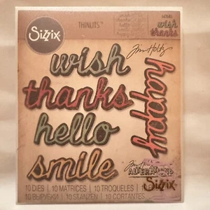 Sizzix Thinlits Die Set Shadow Script #2 10Pc 662685 Designed by Tim Holtz - Picture 1 of 6