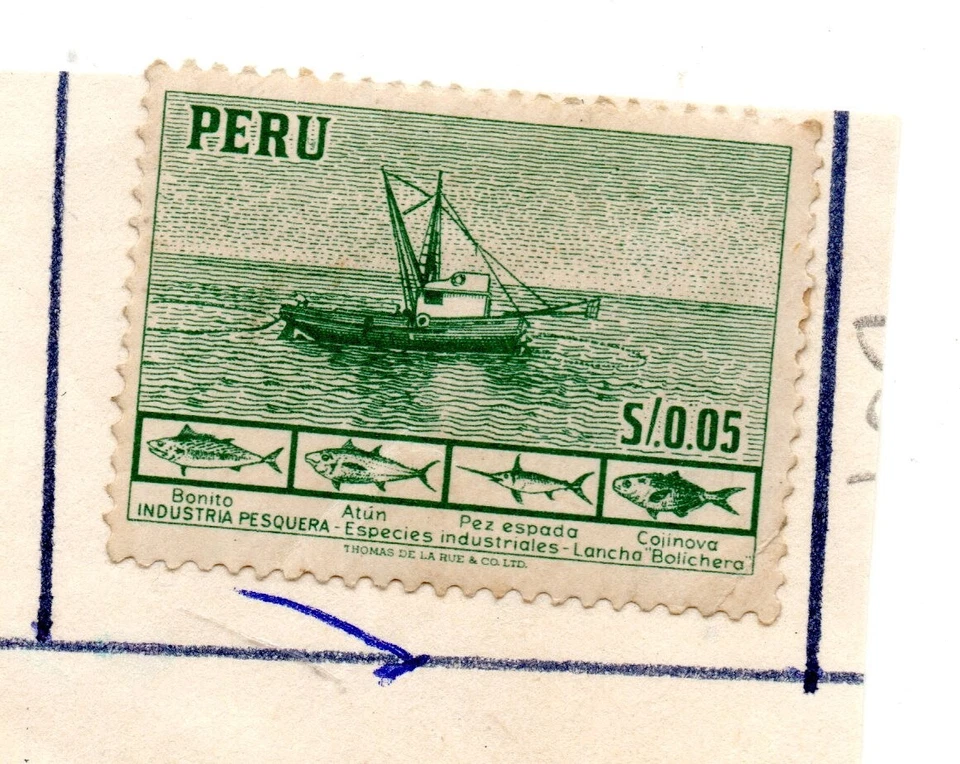 Perú 1952 Fishing Industry, various specimens, green, MH, 5 cents, accept offers - Image 1 of 1