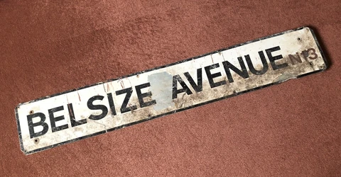 London Street Sign ORIGINAL BELSIZE AVENUE, HAMPSTEAD, N13 BOROUGH of CAMDEN Cover