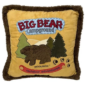 WOOLRICH Big Bear Campground Pillow 18" Rustic Cabin Chic Style - Picture 1 of 9