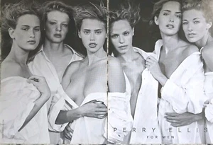 1999 - 2 PG ANUNCIO IMPRESO - PERRY ELLIS PARA HOMBRES ANUNCIO DE ROPA DE MODA - SEXY MUJERES CALIENTES - Imagen 1 de 1