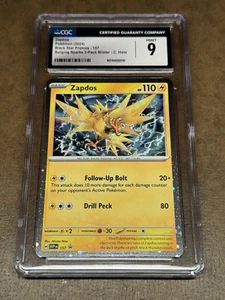 CGC 9 - Zapdos SVPEN157 COSMOS - Black Star Promo - Surging Sparks - Pokemon TCG - Bild 1 von 2