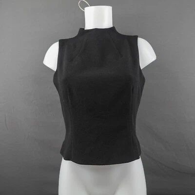 Top 4 de mujer Eliza cápsula de carrera negra estructurada corporal oficina básico minimalista  Foto 1 de 4