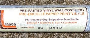 1 Vintage Vinyl Wallpaper Gray/white Lennon Pre-pasted Wallcovering - Picture 1 of 7