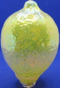 Glass Eye Studio Iridiscente 4" Limón Fruta Soplado a Mano Vidrio Artístico EE. UU. MUY BONITO - Imagen 1 de 8