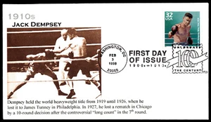 1998 Jack Dempsey Title FDC Celebrate the Century Jack Ginsburg Cachet - Picture 1 of 2