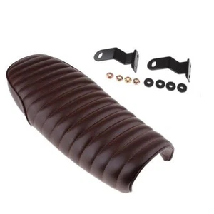 Motorcycle Flat Saddle 63cm  Vintage Seat Cushion PU Leather - Picture 1 of 10