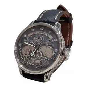Limited edition watch with SANDOZ 1930 movement, handmade dial in 925 sterling - Picture 1 of 8