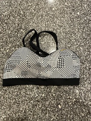 Brooks Juno Sports Bra Size 38A, Black White Striped Design High Impact (A5) - Image 1 of 3