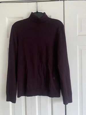 Club Monaco Burgundy Merino Wool Knit Men's Turtleneck Sweater XS - Image 1 of 4