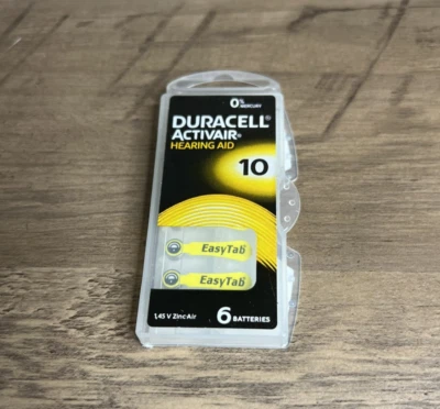 Duracell Activair Hearing Aid 6 Pk Size 10 1.45V Zinc Air Pr70 Batteries 03/2024 - Image 1 of 4