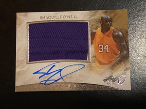2017 Leaf Q Patch Auto Shaquille O’Neal Rare Lakers HOF On-Card Game-Used Jersey