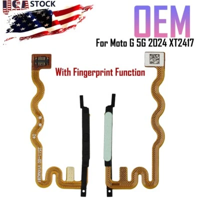 OEM Fingerprint Sensor Power Button Flex Cable Motorola Moto G 5G 2024 XT2417 - Image 1 of 4