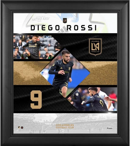 Diego Rossi LAFC Framed 15" x 17" Stitched Stars Collage Cover