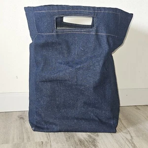 Prison Inmate Made Bag Blue Denim Tote Packable Heavy Duty Vintage 80s WA OR - Picture 1 of 10