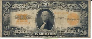 1922 $20 Dollar Bill Gold Certificate Awesome Large Size Note Gold Seal - Picture 1 of 2