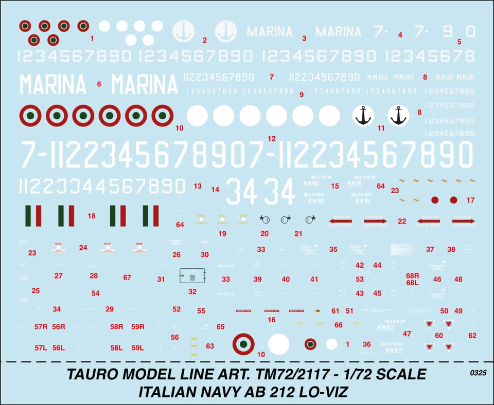 TAURO MODEL TM72/2117 AGUSTA BELL AB 212 LO-VIZ MARINA MILITARE SCALA 1:72 - Immagine 1 di 3