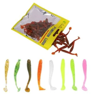 50pcs 11Couleur Leurre Souple Pêche Perche Truite Chevesne Poisson - Photo 1/20