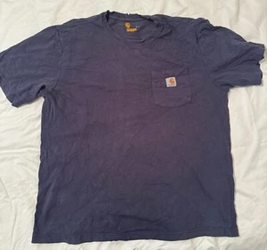 Carhartt Men's K87 Short Sleeve Crew Neck T-Shirt - Blue (L) - Picture 1 of 9