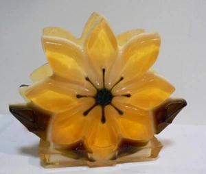 Vintage Retro MCM Lucite Acrylic Daisy SunFlower Napkin Letter Holder 1960's - Picture 1 of 9