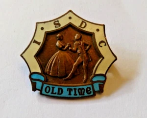 ISDC International Sequence Dance Circle Enamel Old Time 1960s Pin Badge - Picture 1 of 2