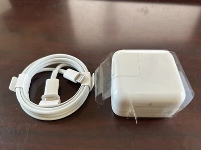 Apple 12W Genuine USB Wall Power Adapter Charger Lightning Cable for iPad iPhone - Image 1 of 4