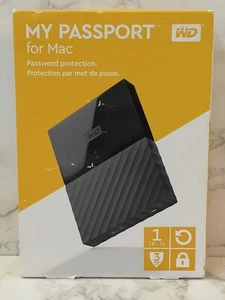 WD My Passport for Mac 1TB USB 3.0 Portable External Hard Drive New Open Box - Picture 1 of 6