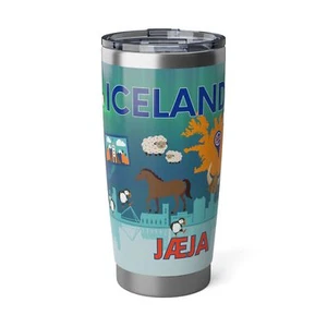 Iceland Tumbler Travel 20 oz Stainless Steel Spill Resistant Lid Original NEW! - Picture 1 of 5