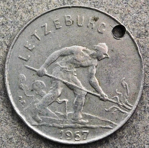 1957 Luxembourg 1 Franc Coin - Picture 1 of 2