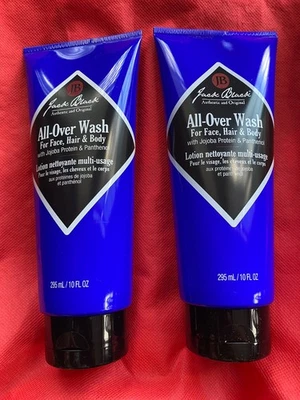 🌸Lote 2 Jack Black All-Over Wash para rostro cabello cuerpo 10 oz ea, 20 oz total sellado Foto 1 de 2