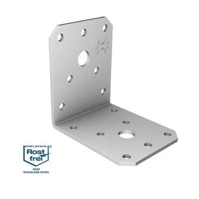 POLLMANN & SOHN GMBH & CO.KG Conector angular ángulo de montaje ángulo de placa perforada conector de madera acero inoxidable A2