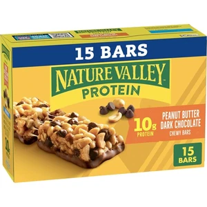 Protein Chewy Snack Bars, Peanut Butter Dark Chocolate, 15 Bars, 21.3 oz - Picture 1 of 6