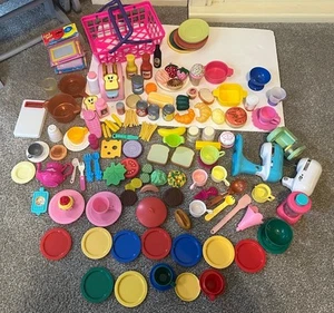 Kids Pretend Play Plastic & Wood Food Fruit Meat Vegetables 130+ PCs 7 Lbs - Picture 1 of 16