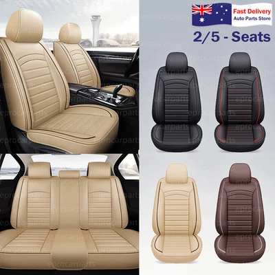 For Jaguar Leather Seat Cover 2 Front/5 Seats Full Set Auto Protector Waterproof - image 1 of 4