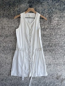 Abito donna Rag & Bone 2 bottoni davanti senza maniche cintura lino estivo casual - Foto 1 di 6