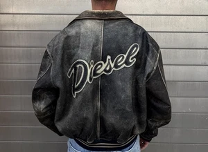 Vintage Diesel Hide Colorado Lederjacke L Altdeutsch - Back Print - Bild 1 von 12