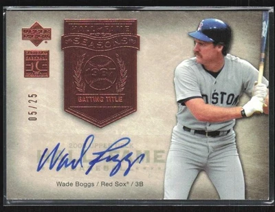 Wade Boggs 2005 Upper Deck Hall of Fame Seasons Auto /25 #HFS-WB1 Boston Red Sox - Image 1 of 2