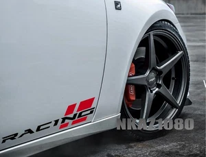RACING Sport Decal Sticker Car logo motorsport emblem PAIR - Foto 1 di 8