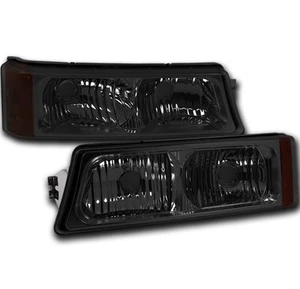 CHEVY 2003-2006 SILVERADO/2005 AVALANCHE SMOKE/AMBER CORNER BUMPER SIGNAL LIGHTS - Picture 1 of 4