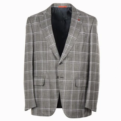 Isaia Slim-Fit Mossy Green Check Wool-Silk-Linen Sport Coat 46R (Eu 56) NWT - Image 1 of 4