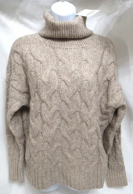 Suéter para mujer A.N.A cuello alto tejido con cable talla grande topo brezo nuevo Foto 1 de 4