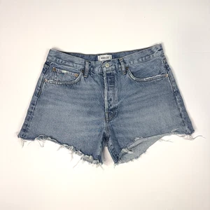 Agolde Parker Long Jean Shorts Womens Size 30 Distressed Denim Jorts - Picture 1 of 7