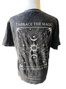 Celestial Embrace The Magic Moon Stars Black Tee Whimsigoth S - Picture 1 of 6