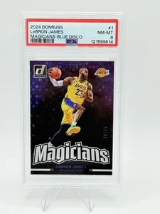 Lebron James 2024-25 Panini Donruss Magicians Blue Disco #1 PSA8 - Lakers /75 - Foto 1 di 4