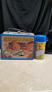Vintage Hair Bear Bunch 1971 Metall Brotdose Hanna Barbera mit Thermoskanne * - Bild 1 von 8