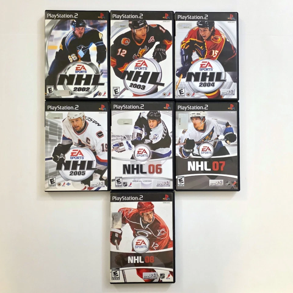 Lote de paquete de juegos EA Sports NHL PS2 (NHL 02, 03, 04, 05, 06, 07 y 08) **MÁS CIB** Foto 1 de 2