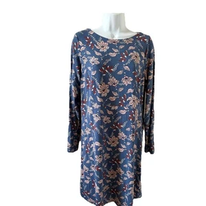 J Jill blaues Kleid Blumenmuster Baumwolle mit leichtem Stretch Größe S - Bild 1 von 6